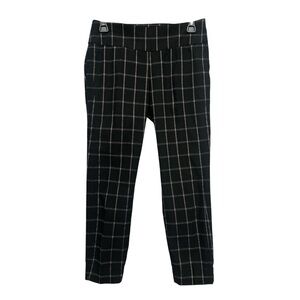 New York And Company 7th Avenue Cropped Capri Check Pants Size Small Mid Rise